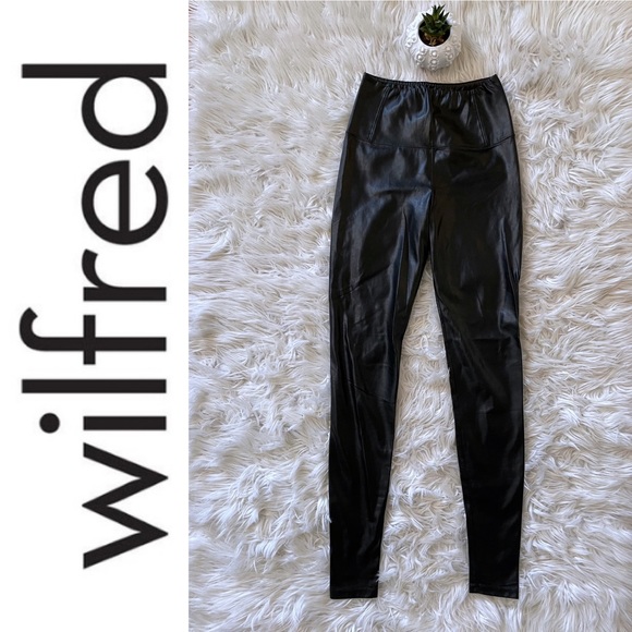 EUC WILFRED FREE Daria Pant in black vegan leather, XS - Picture 3 of 11